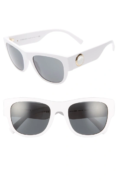 Versace Men's Square Acetate Wrap Sunglasses In White