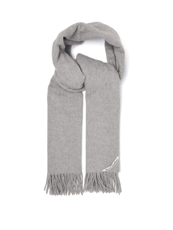 Acne Studios Canada Grey Mélange Wool Scarf In Gray | ModeSens