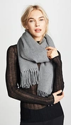 Acne Studios Canada Oversized Fringed Wool Scarf In Grey