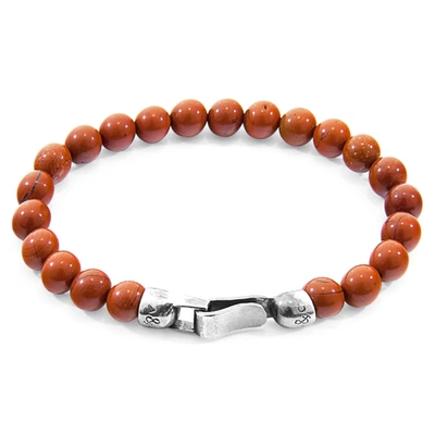 Anchor & Crew Red Jasper Outrigger Silver And Stone Bracelet