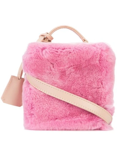 Natasha Zinko Fluffy Cross Body Box Bag In Pink