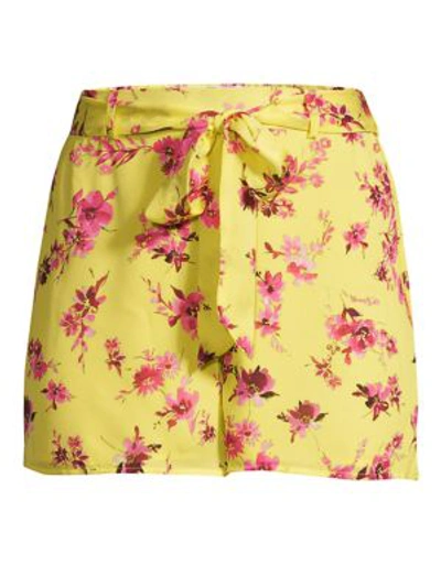 Cami Nyc The Cluda Floral Silk Georgette Shorts In Hibiscus