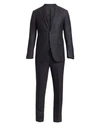 Ermenegildo Zegna Torino Wool Textured Suit In Dark Charcoal