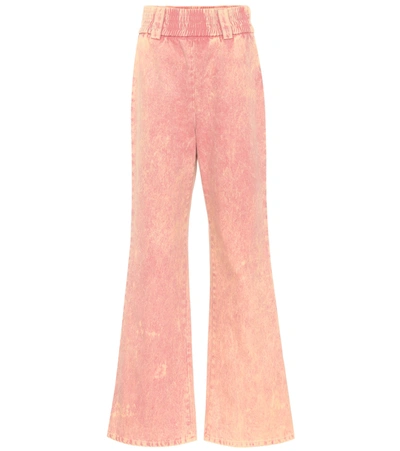 Miu Miu High-rise Flared Jeans In Pink