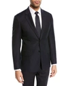 Emporio Armani Two-button Wool Blazer, Navy In Solid Blue