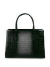 Nancy Gonzalez Textured Crocodile Tote In Black Grey