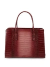 Nancy Gonzalez Textured Crocodile Tote In Burgundy