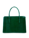 Nancy Gonzalez Textured Crocodile Tote In Green