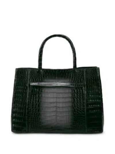 Nancy Gonzalez Crocodile Leather Tote Bag In Black Grey