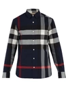 Burberry Windsor House-check Cotton-blend Shirt In Carbon Blue Ip Check