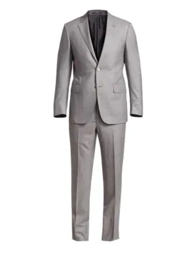 Ermenegildo Zegna Trofeo Textured Wool Suit In Grey