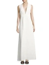 Jill Stuart Solid Sleeveless Gown In Off White