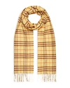 Burberry Classic Vintage Check Cashmere Scarf In Pale Primrose