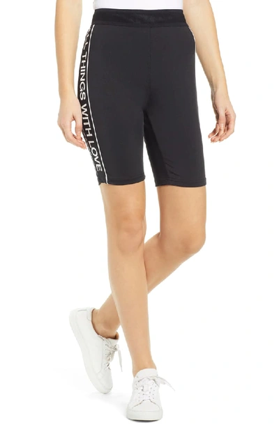 Pam & Gela Logo Side Stripe Bike Shorts In Black