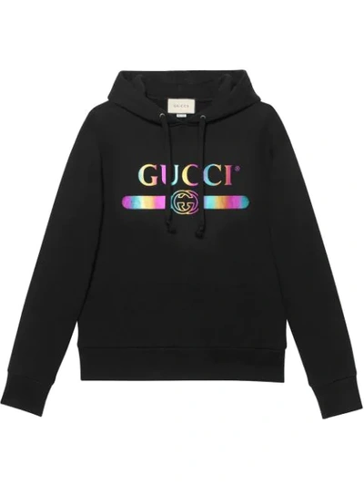 Gucci Men's Logo Graphic Pullover Sweatshirt In Black