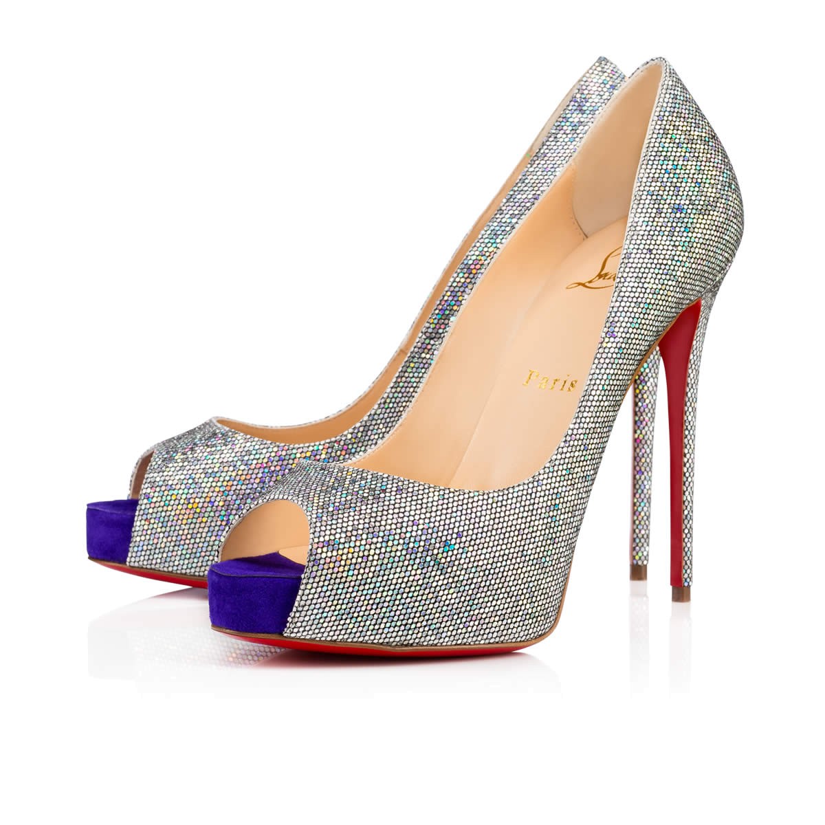 louboutin glitter flats