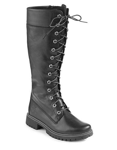 timberland tall lace up boots