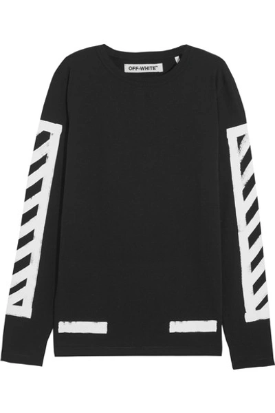 Off-white Oversized Printed Cotton-jersey Top | ModeSens
