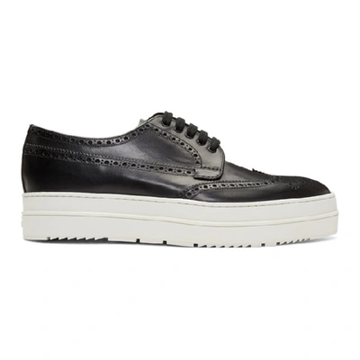 Prada Black & White Platform Brogues