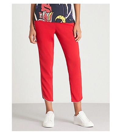 Ted Baker Laille Side-striped Mid-rise Trousers In Red