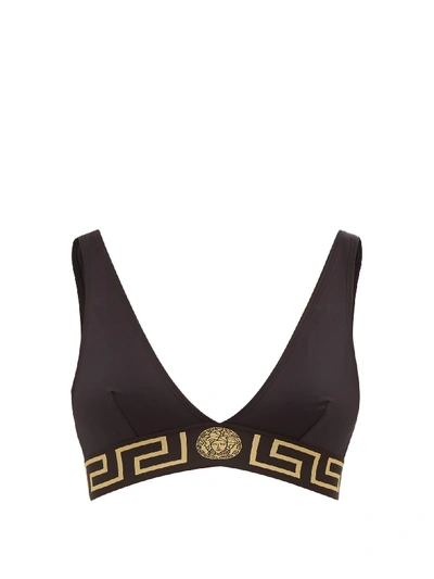 Versace Black Medusa Empire Triangle Bikini Top