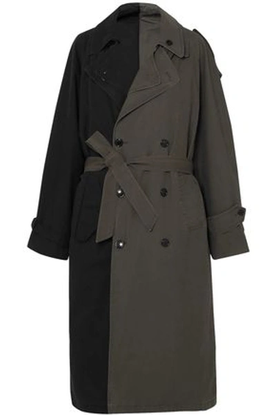 Vetements Woman Reversible Two-tone Woven Trench Coat Black