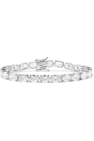 Cz By Kenneth Jay Lane Bracelet Silver-tone Cubic Zirconia Box Clasp Fastening Imported