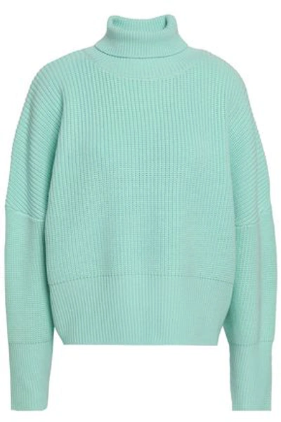 Paper London Woman Cecilia Ribbed-knit Wool Turtleneck Sweater Mint