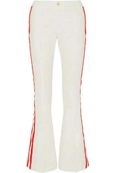 Maggie Marilyn Woman Game Changer Grosgrain-trimmed Mid-rise Bootcut Jeans White