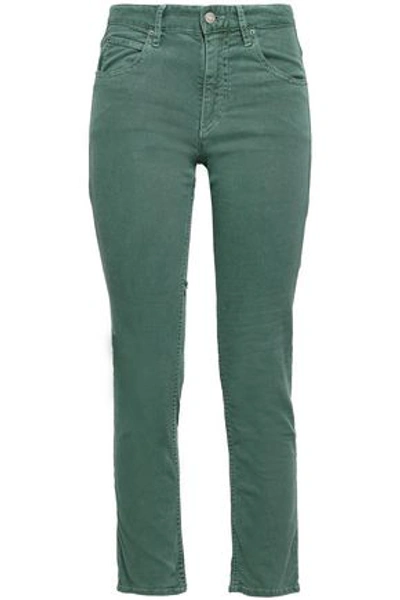 Isabel Marant Étoile Woman Cropped High-rise Slim-leg Jeans Sage Green