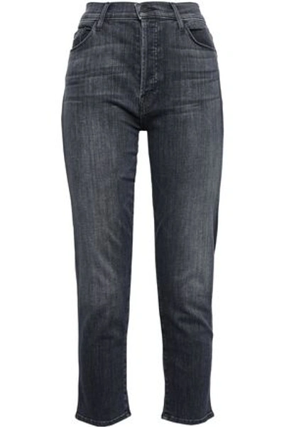 Mother High-rise Slim-leg Jeans In Dark Denim