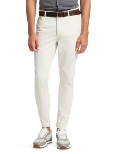 Brunello Cucinelli Men's Five-pocket Cotton Jeans In Off White