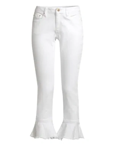 Michael Michael Kors Flounce Issy Crop Skinny Jeans In White