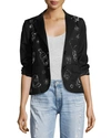 Libertine Party Skulls Gabardine Blazer, Black