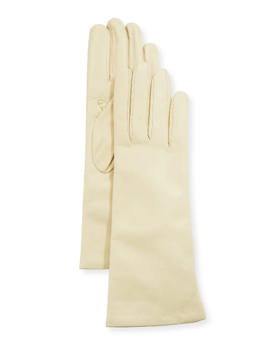 Portolano Four-button Leather Gloves In Parchment