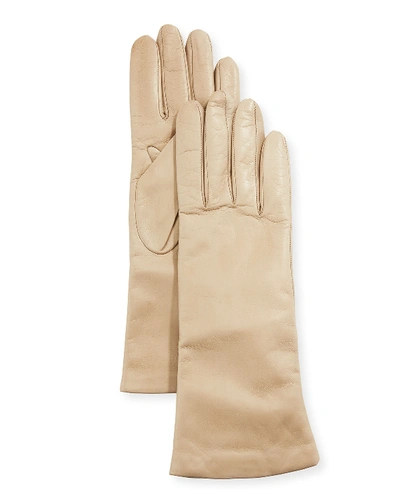 Portolano Four-button Leather Gloves In Nude