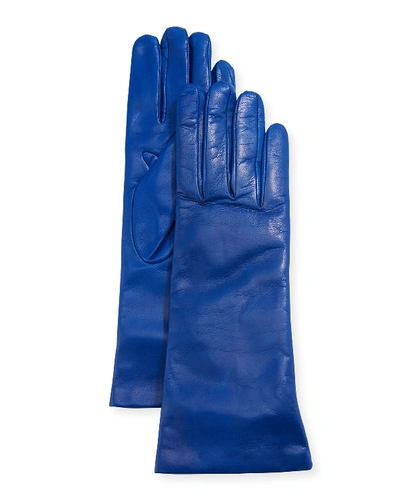Portolano Four-button Leather Gloves In Blue Sail