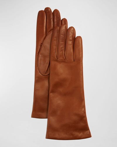 Portolano Four-button Leather Gloves In Saddle