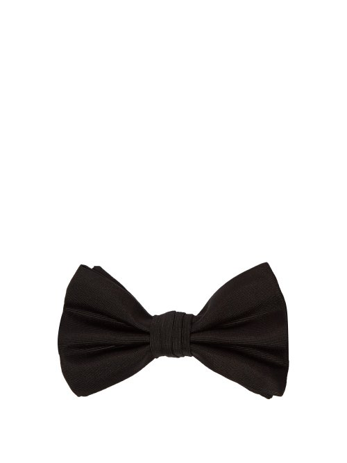 Prada Silk Faille Bow Tie In Black | ModeSens