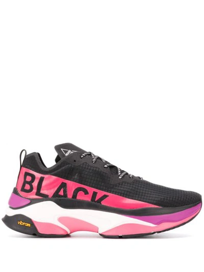 Brandblack Kite Racer Leather And Mesh Trainers In Black