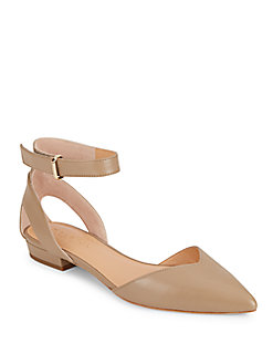 Halston Heritage Leather Point-toe D'orsay Flats | ModeSens