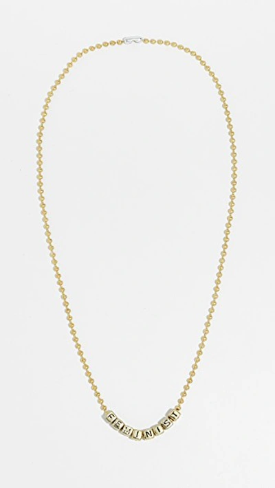 Gift Boutique Kid's Gunner & Lux Feminist Necklace In Gold