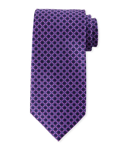 Stefano Ricci Medium-diamond Silk Tie In Purple