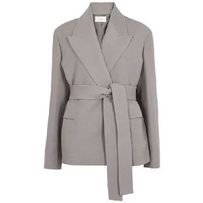 The Row Jenia Grey Wool-blend Jacket In Gmoss Grey