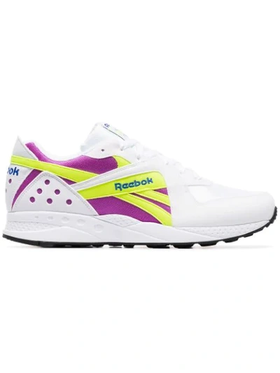Reebok Pyro Retro Low-top Sneakers In White/violet/neon/cobalt