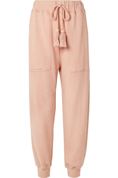 Ulla Johnson Charley Tasseled Cotton-terry Track Pants In Antique Rose