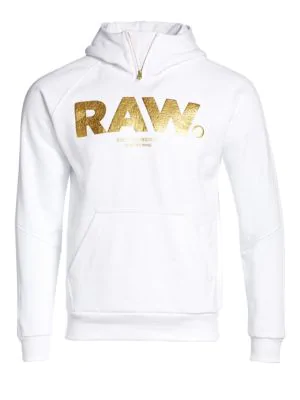 G-star Raw Metallic Raw Hoodie In White 