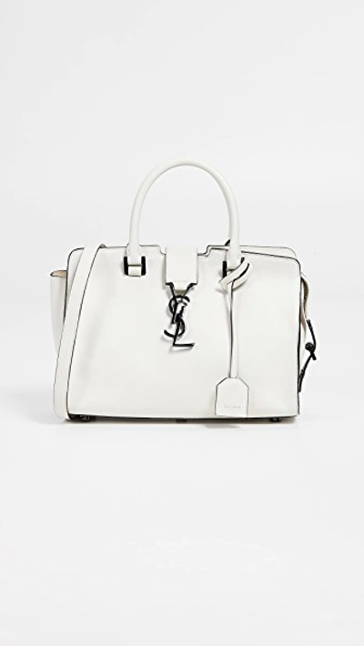 Ysl White Leather Baby Cabas Bag