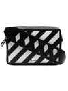 Off-white Black And White Diag Leather Belt Bag