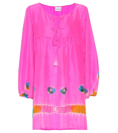 Anna Kosturova Tie-dye Silk Dress In Pink